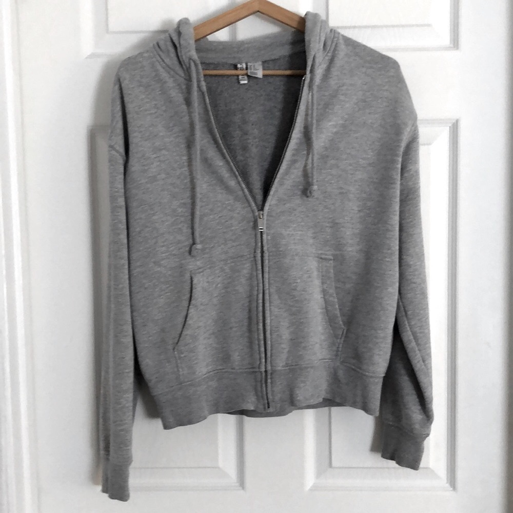 COPY - H&M plain grey zip hoodie